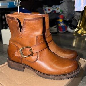 Frye Brown Leather Ankle Boots